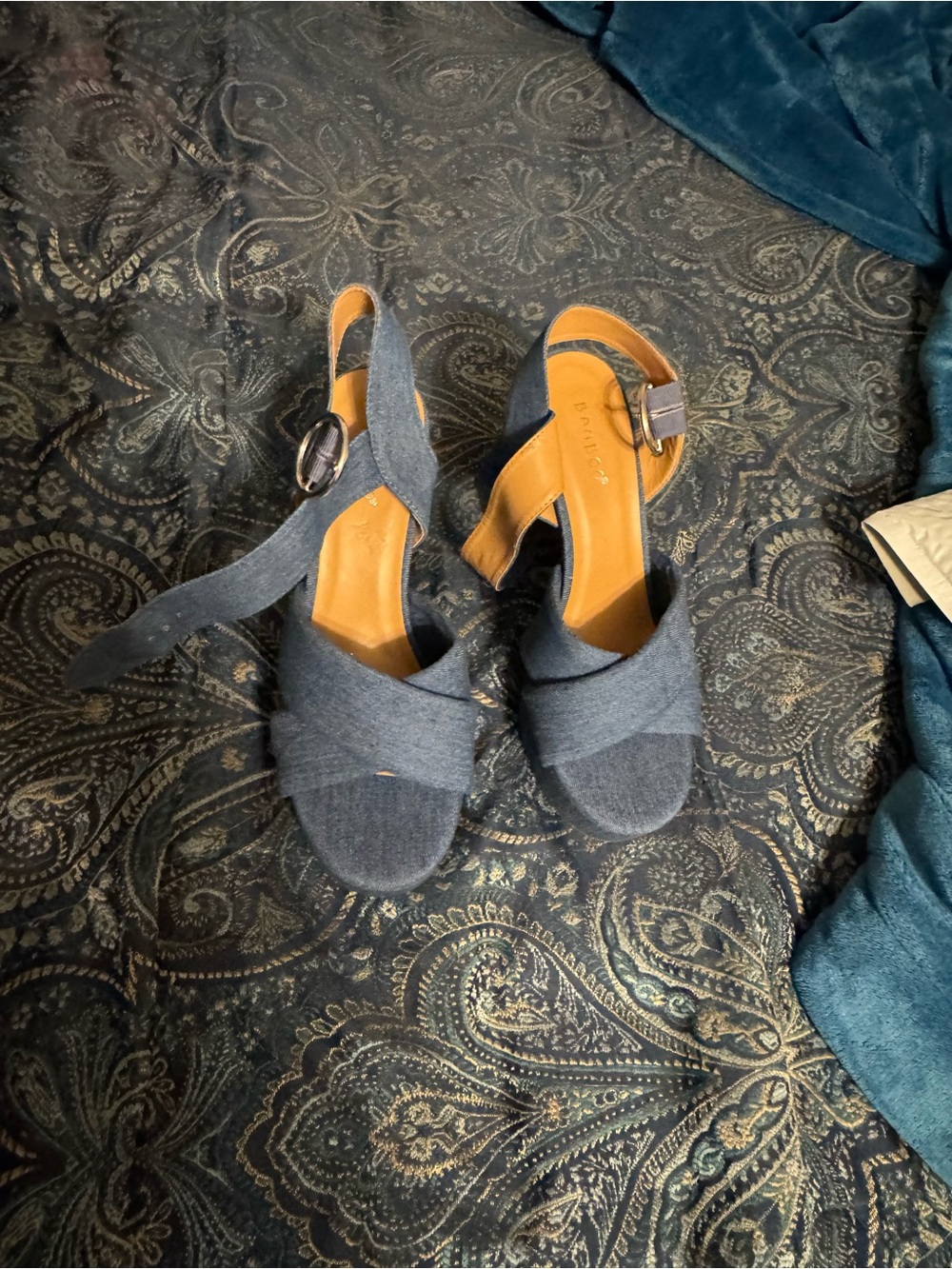 Denim Blue Cross-Strap Women's Sandals